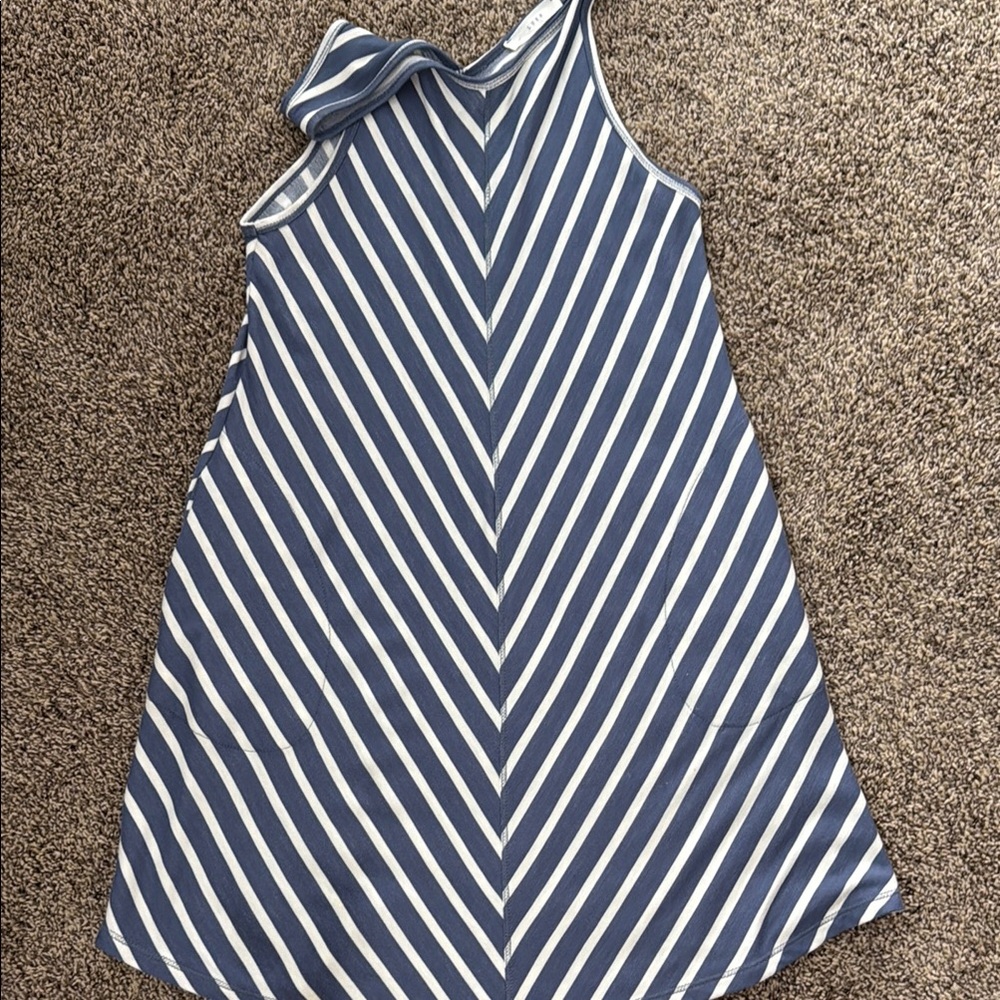 Lush Blue and White Striped Dress